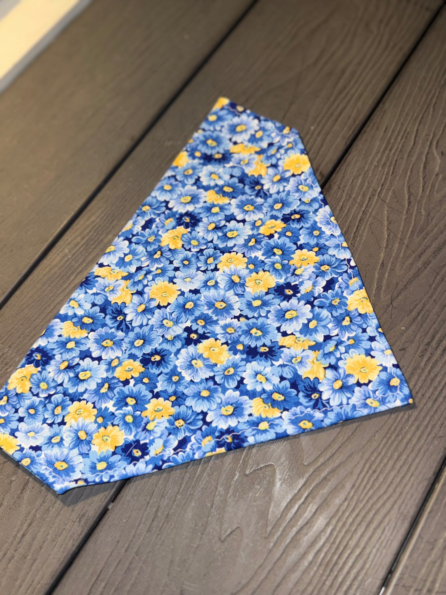 Blue Floral Bandana